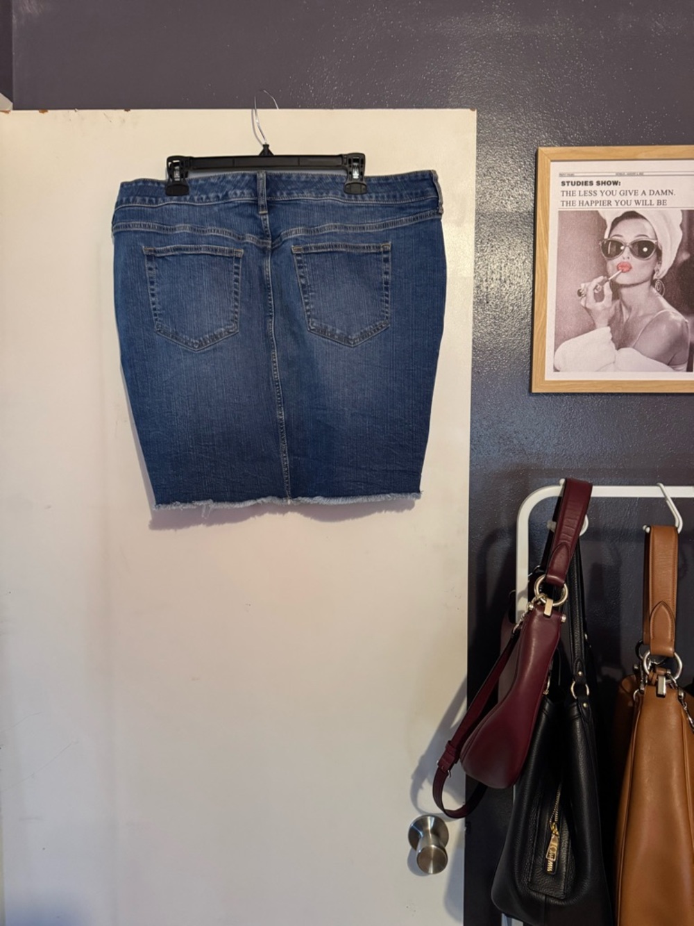 Torrid Dark Blue Distressed Denim Mini Skirt - Picture 4 of 5